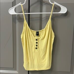 Windsor Yellow Fitted Buttoned Crop Top